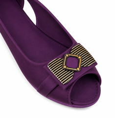 Elegant Purple Peep-Toe Flats