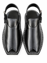 Classic Black Leather Peshawari Sandal