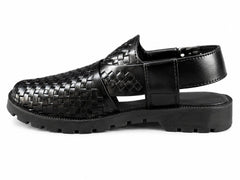 Sovereign Woven Leather Buckle Sandal