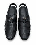 Midnight Prestige Textured Peshawari Sandal – Black