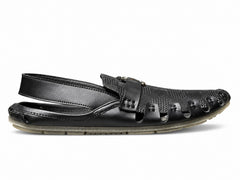 Midnight Prestige Textured Peshawari Sandal – Black