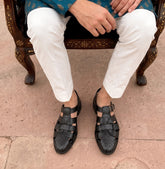 Noir Artisan Cutwork Peshawari Sandal