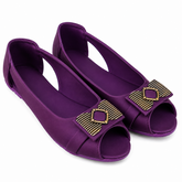 Elegant Purple Peep-Toe Flats