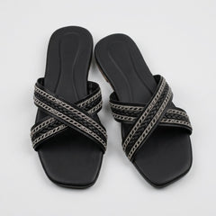 Stylish Black Fancy Flats