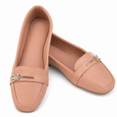Elegant Nude Butterfly Accent Flats