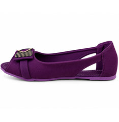 Elegant Purple Peep-Toe Flats
