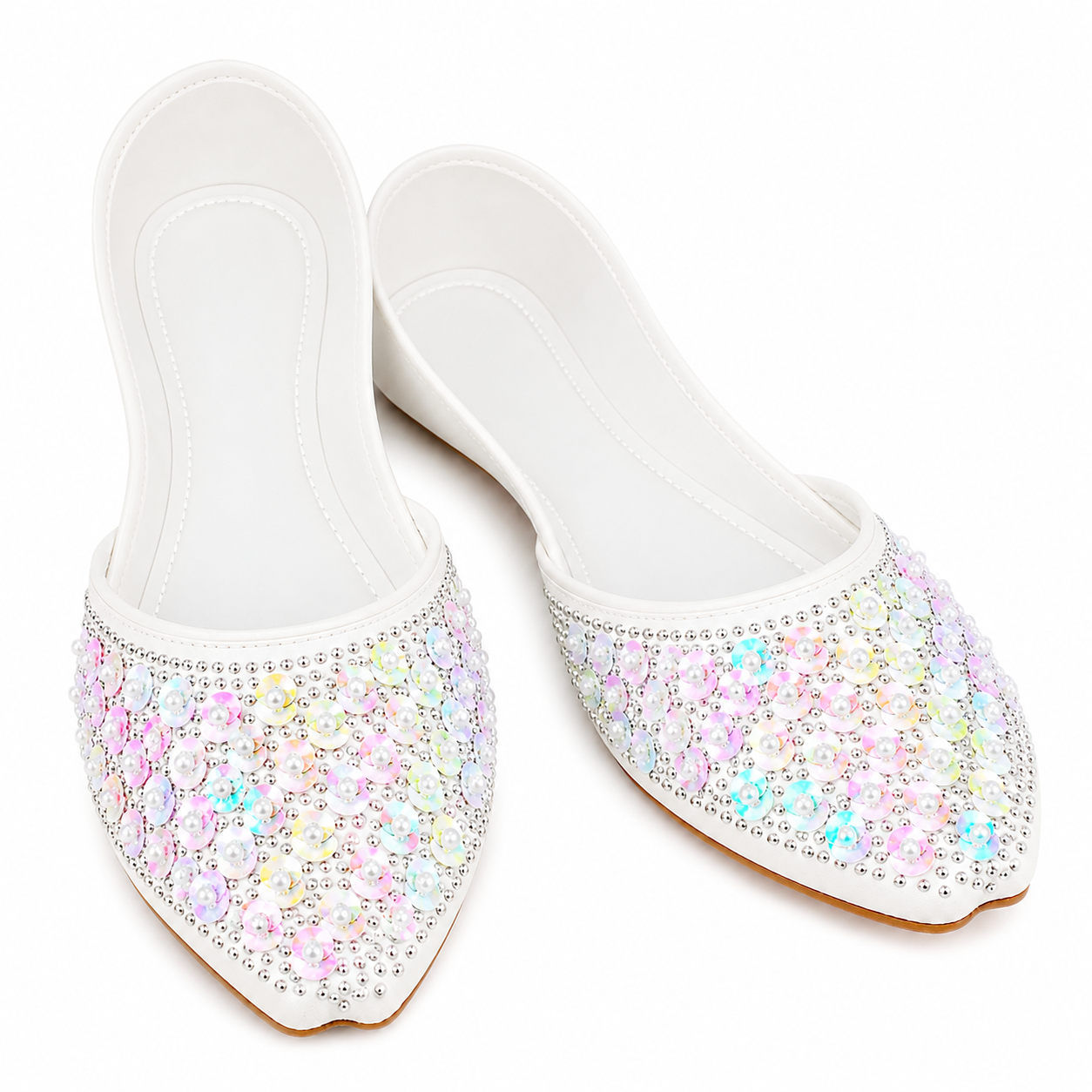 Pearl & Squin White Khussa