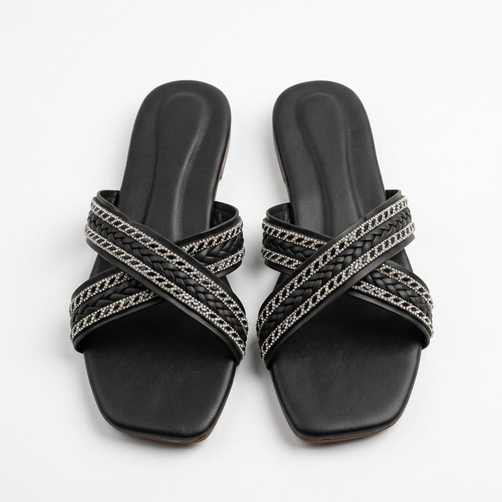 Stylish Black Fancy Flats