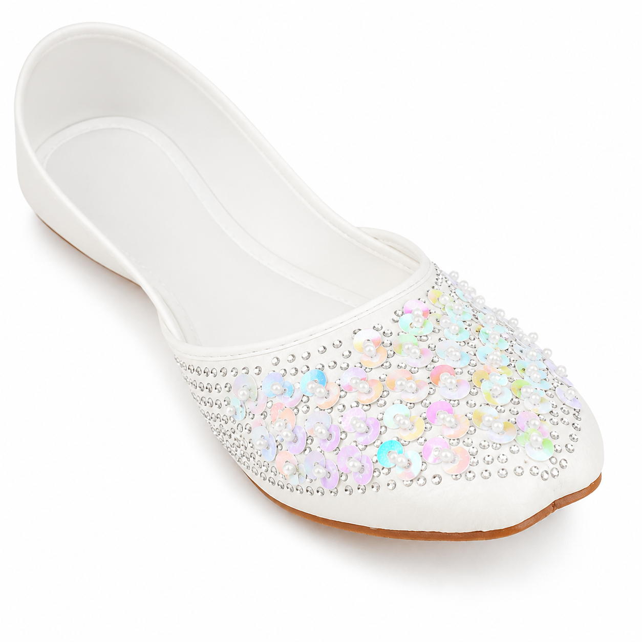 Pearl & Squin White Khussa