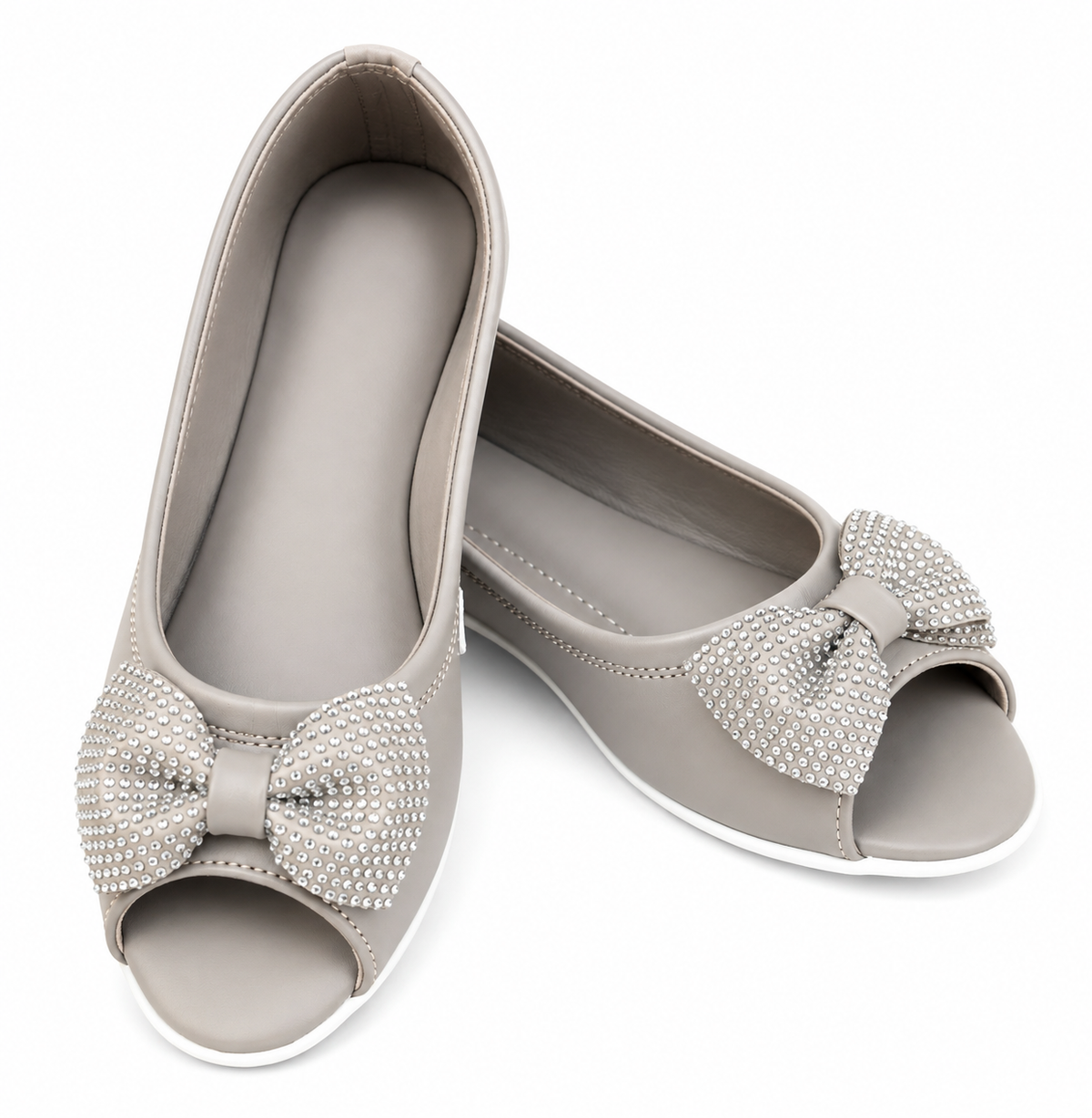 Pearl Touch Open Toe Flats