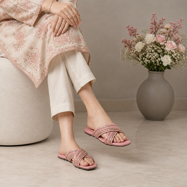 Stylish Pink Fancy Flats