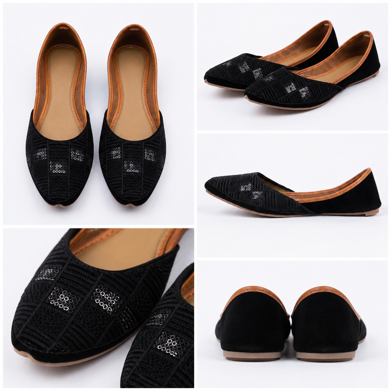 Black Embroidered Traditional Black Khussa
