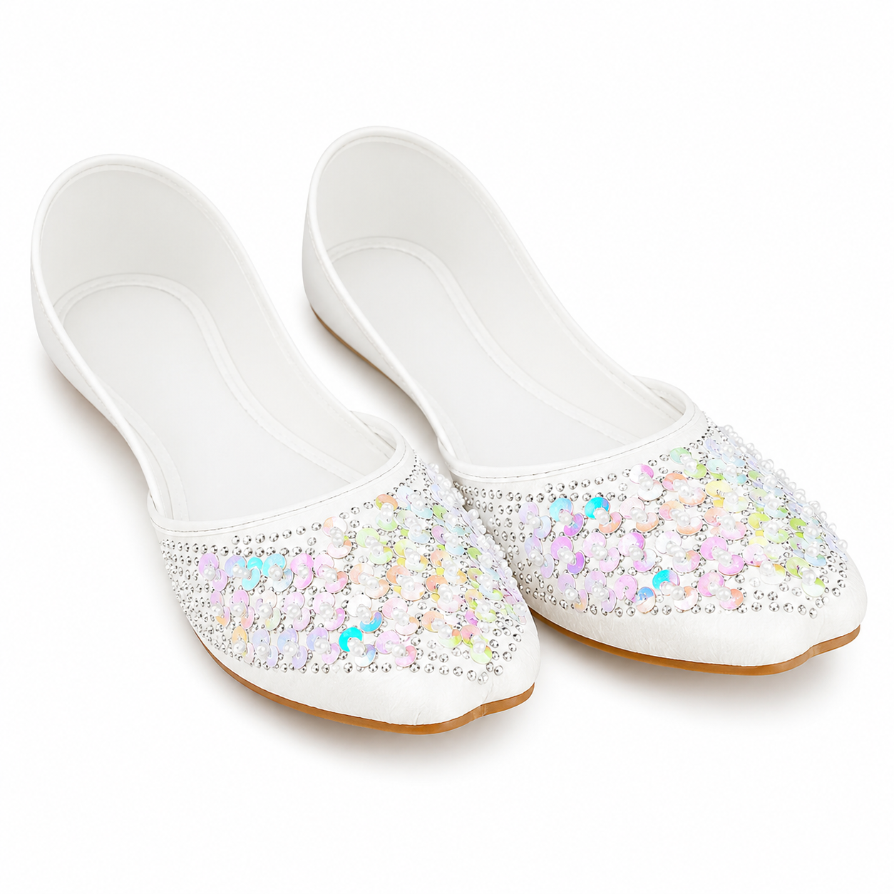 Pearl & Squin White Khussa