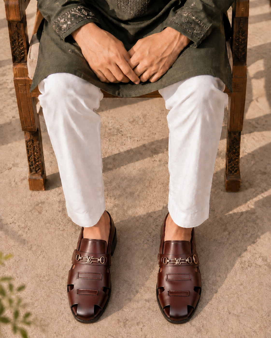 Imperial Brown Cutwork Sandal