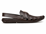 Heritage Luxe Textured Peshawari Sandal – Dark Brown