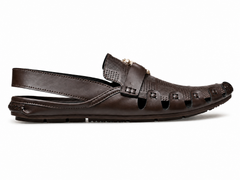 Heritage Luxe Textured Peshawari Sandal – Dark Brown