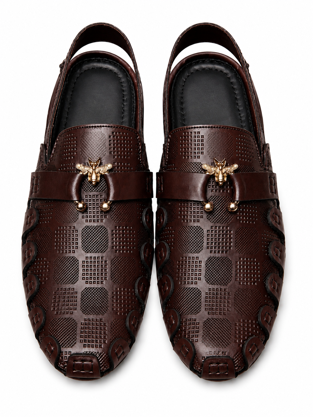 Heritage Luxe Textured Peshawari Sandal – Dark Brown