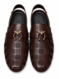 Heritage Luxe Textured Peshawari Sandal – Dark Brown