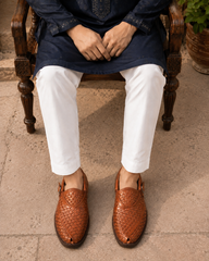 Premium Tan Woven Peshawari Sandal