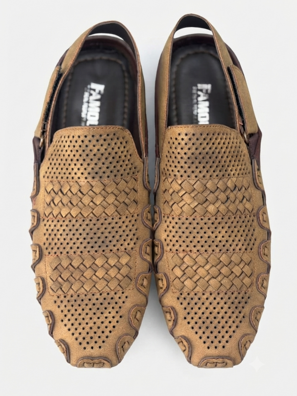 Men's Woven Comfort Slingback Sandals – Breathable Casual Summer Footwear