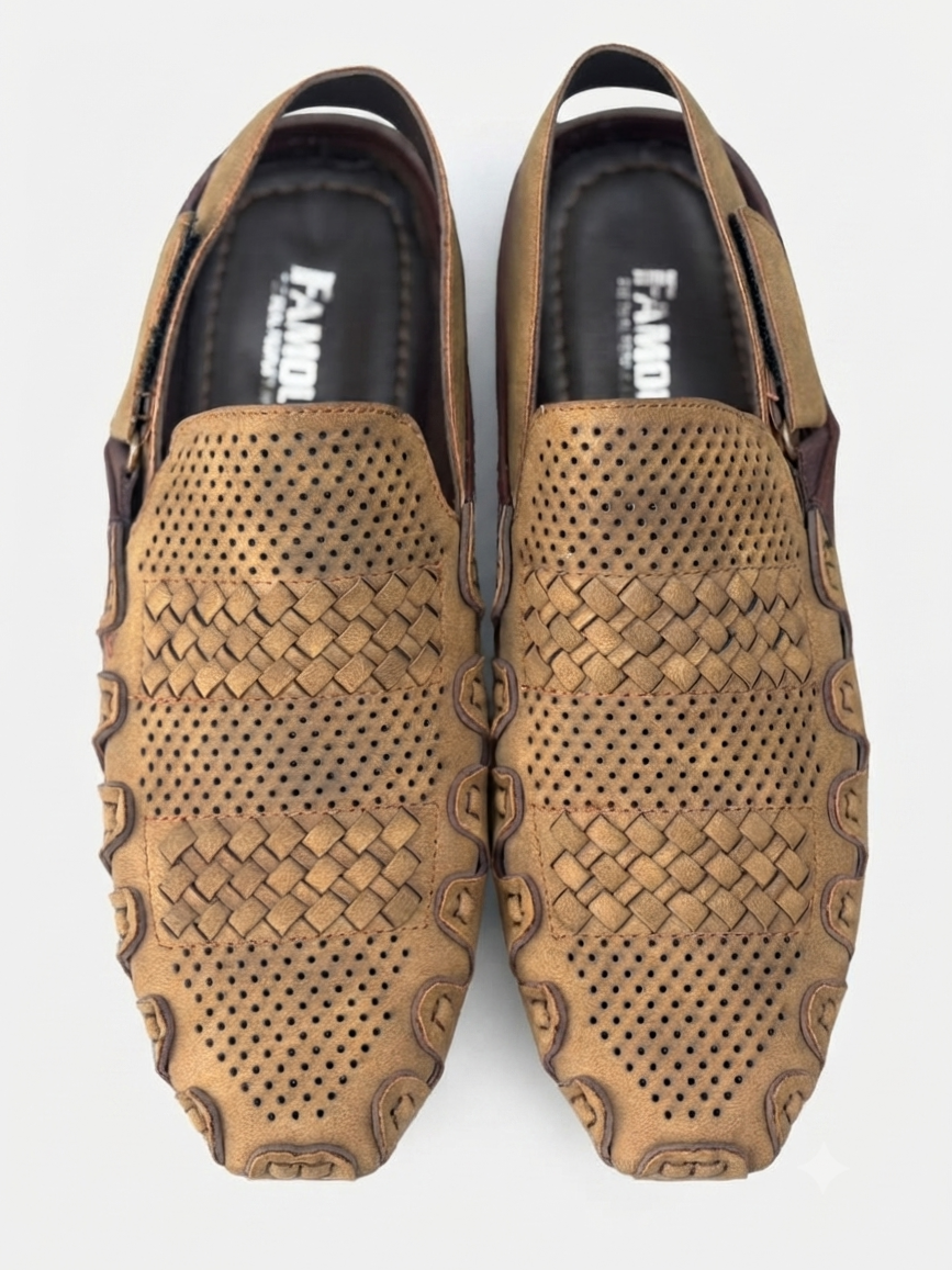 Men's Woven Comfort Slingback Sandals – Breathable Casual Summer Footwear