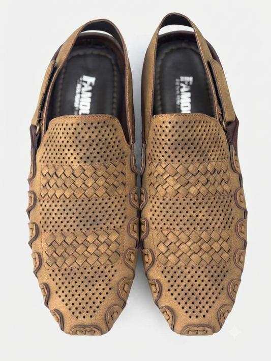 Men's Woven Comfort Slingback Sandals – Breathable Casual Summer Footwear