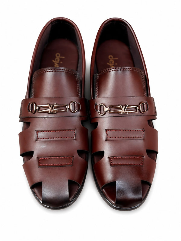 Imperial Brown Cutwork Sandal