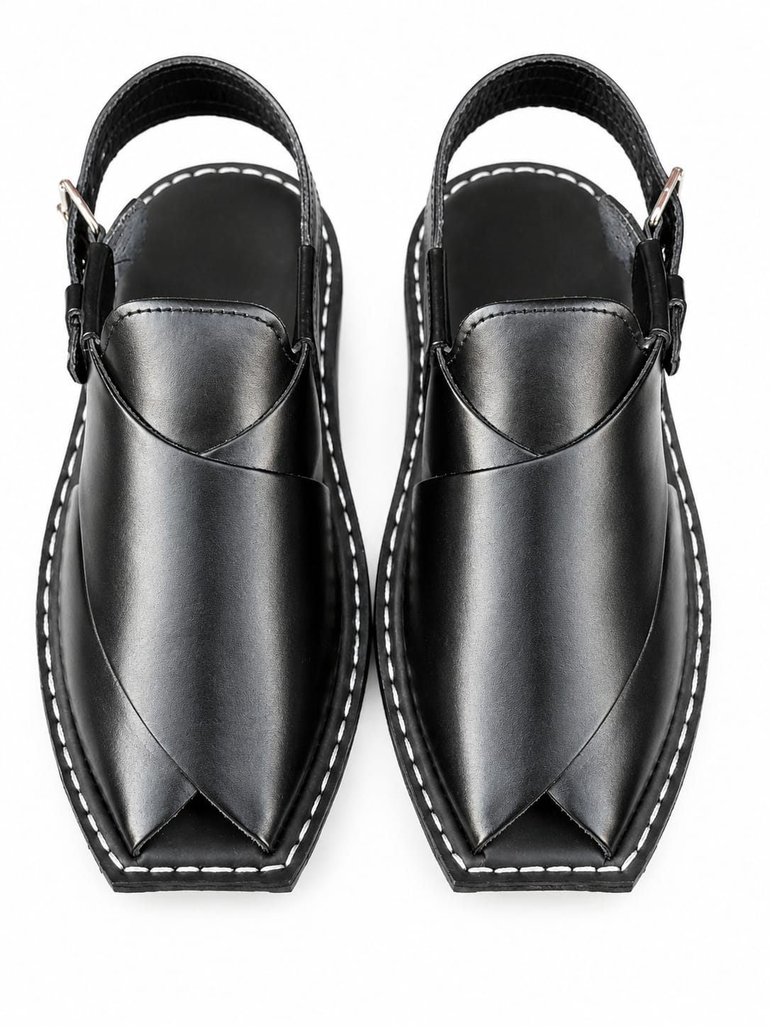 Classic Black Leather Peshawari Sandal