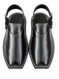 Classic Black Leather Peshawari Sandal
