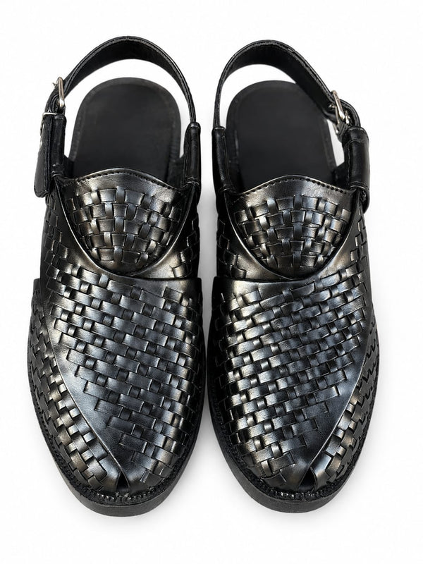 Sovereign Woven Leather Buckle Sandal