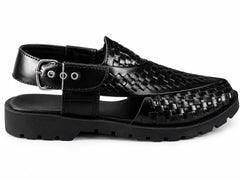 Sovereign Woven Leather Buckle Sandal