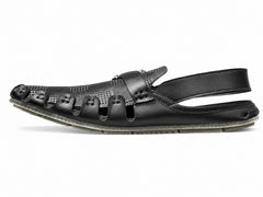 Midnight Prestige Textured Peshawari Sandal – Black