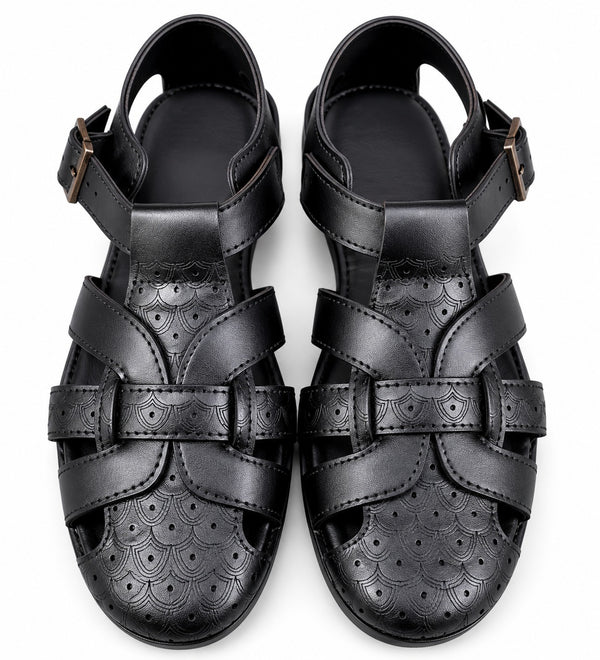Noir Artisan Cutwork Peshawari Sandal