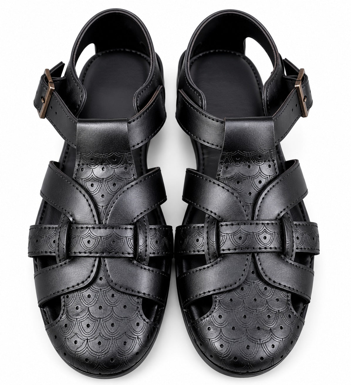 Noir Artisan Cutwork Peshawari Sandal