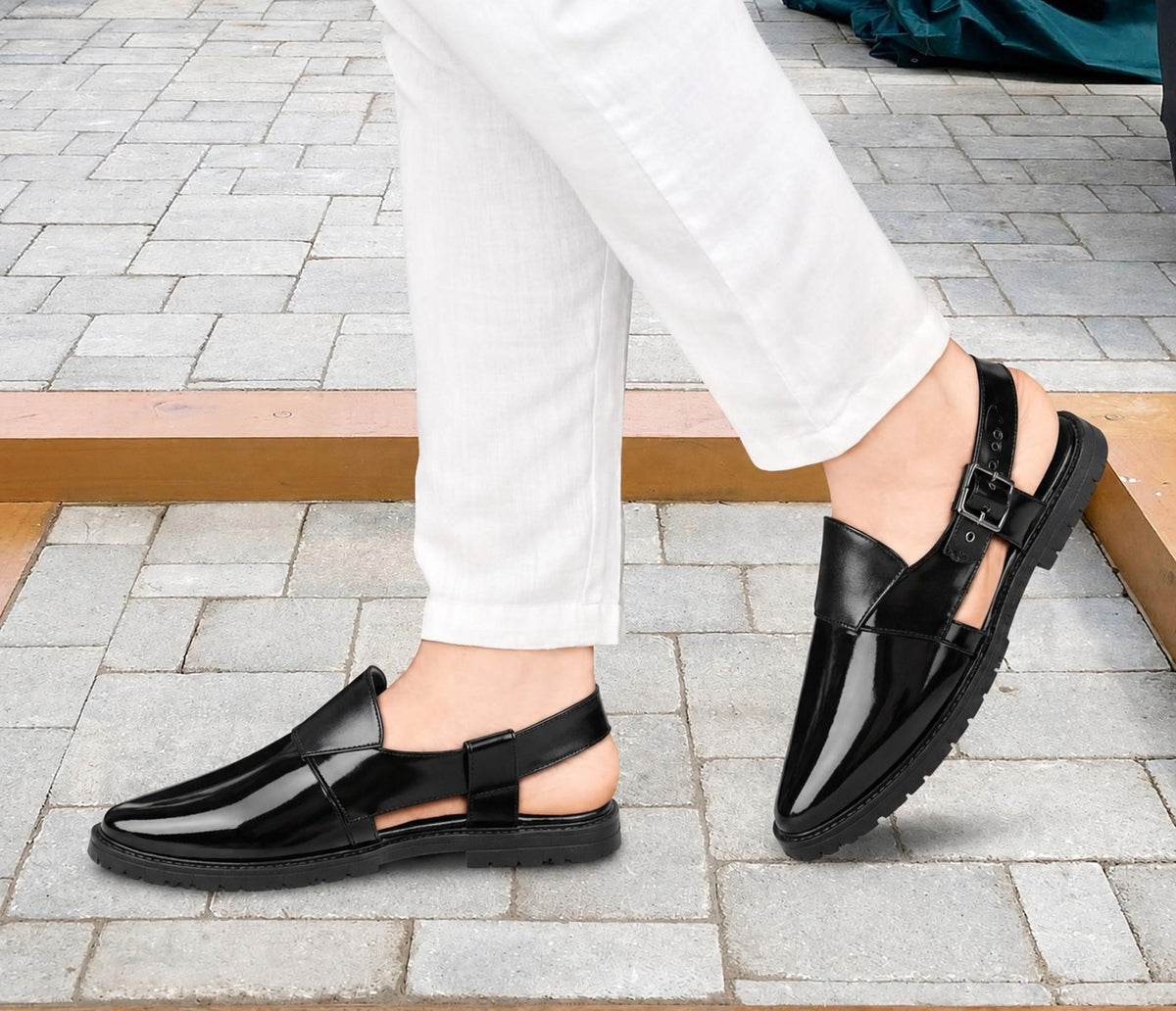 Imperial Noir Buckle Strap Sandal