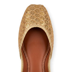 Golden Embroidered Traditional Khussa