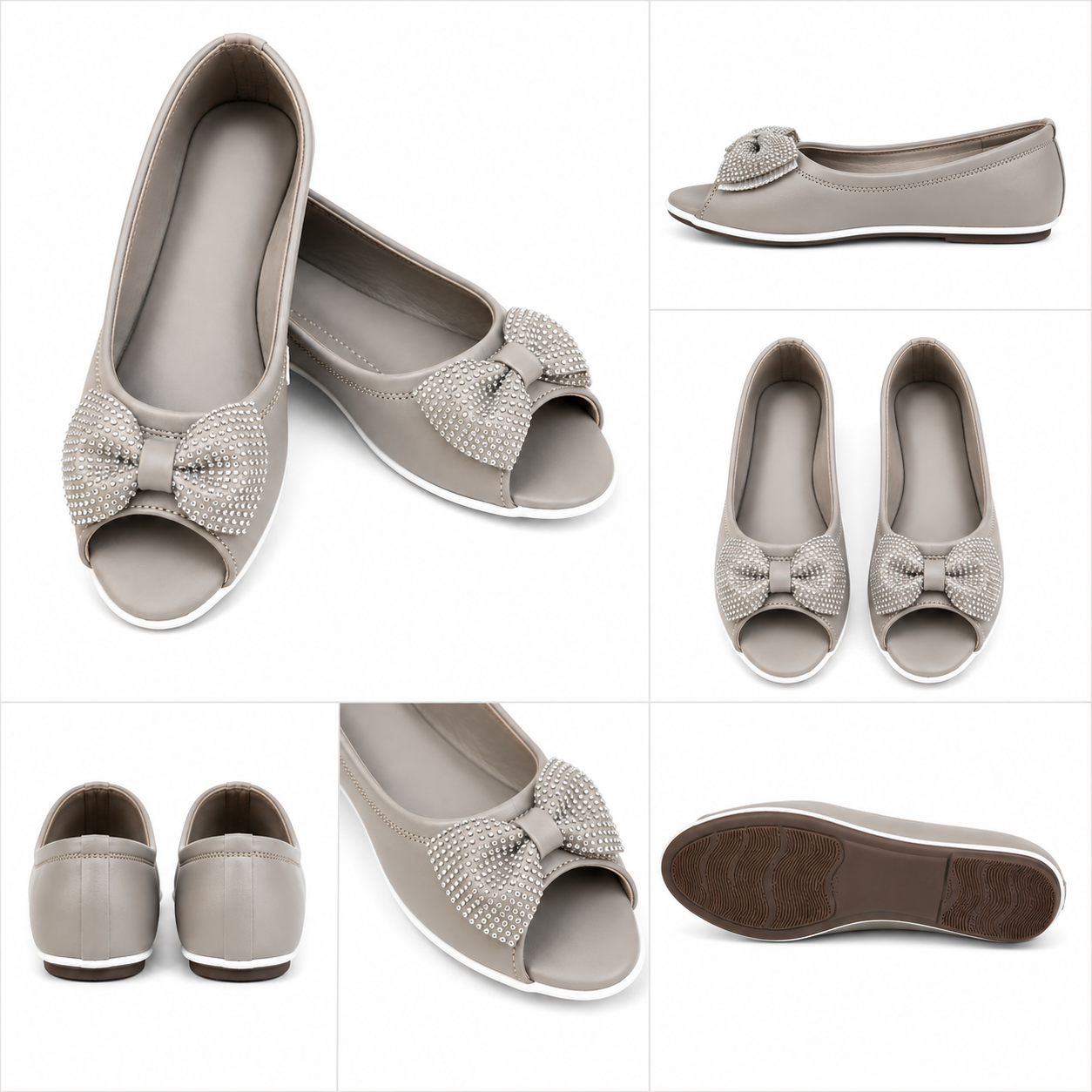 Pearl Touch Open Toe Flats