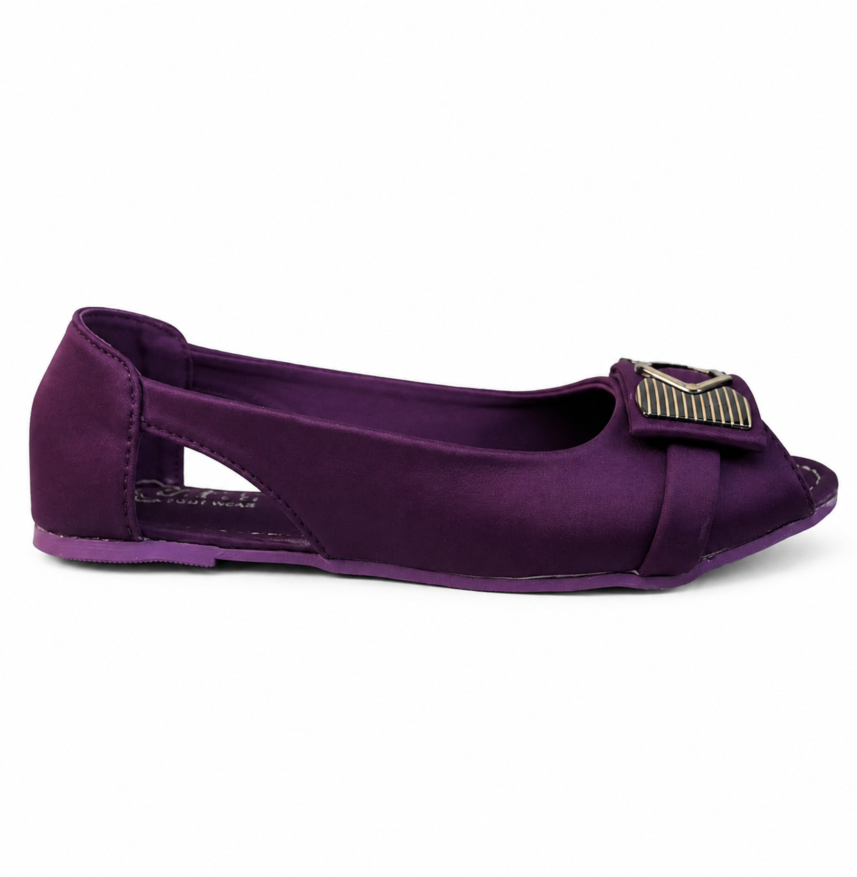Elegant Purple Peep-Toe Flats