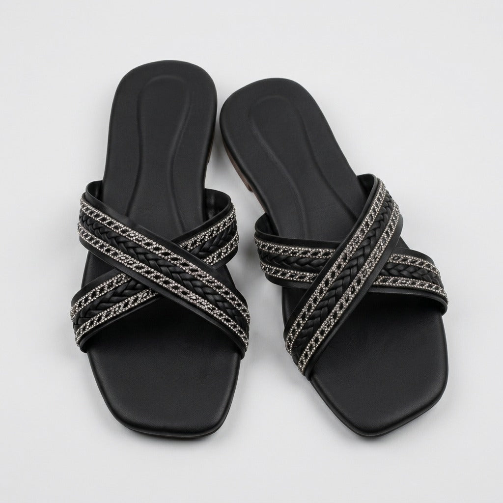 Stylish Black Fancy Flats