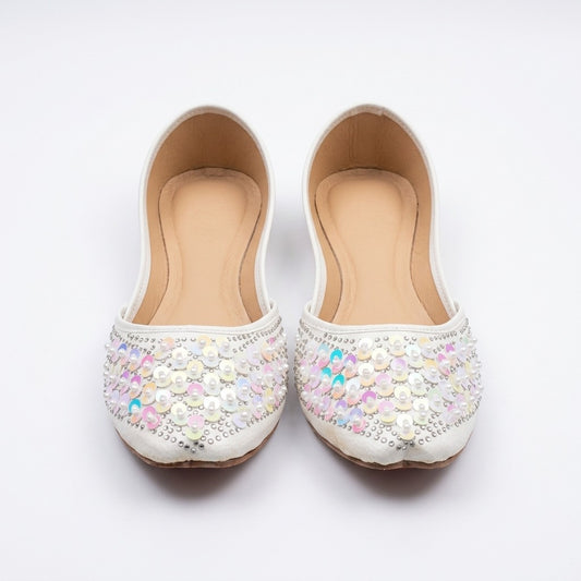 Pearl & Squin White Khussa