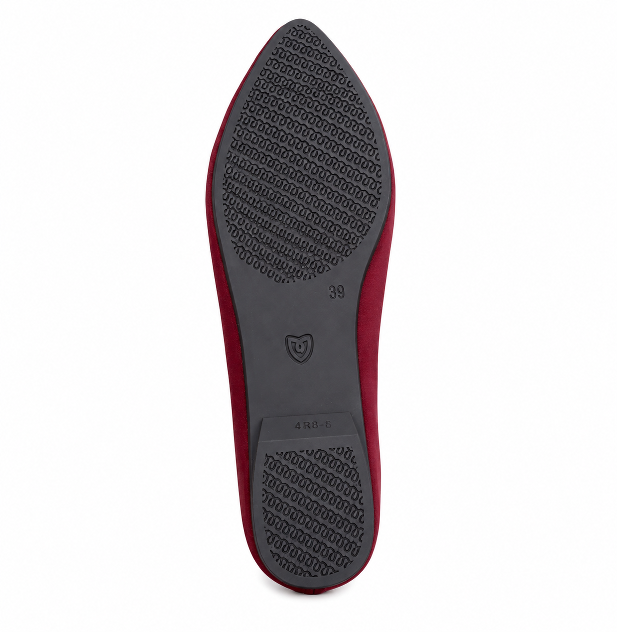 Women’s Burgundy Pointed-Toe Flats with Bow Detail
