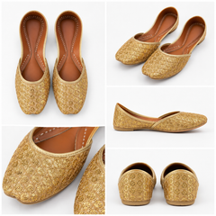 Golden Embroidered Traditional Khussa